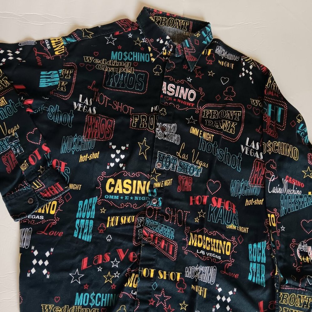 Moschino Rare XXXL Las Vegas motif Moschino Jeans shirt Vegas 3xl minor pinhole